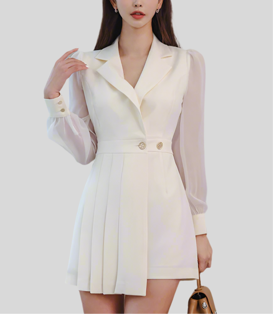 Pleated Blazer Dress