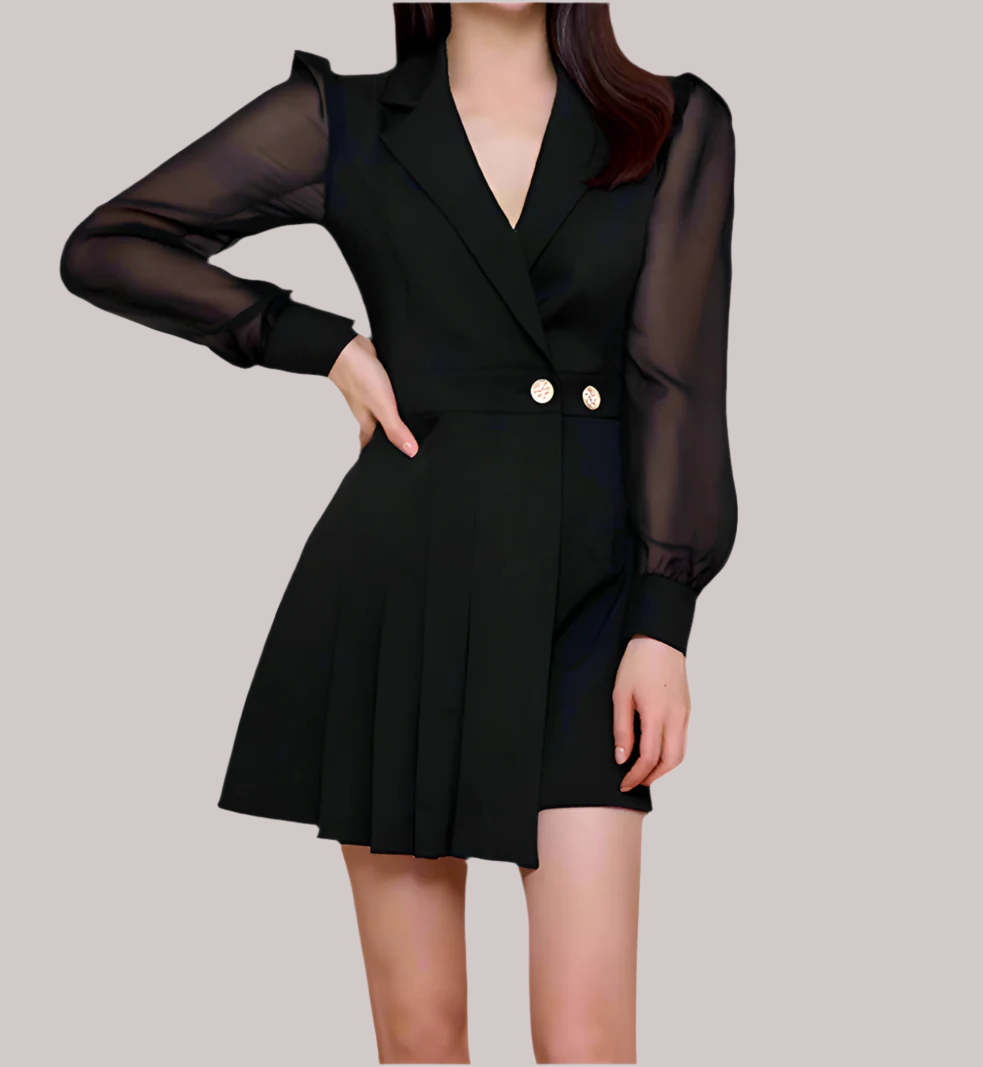 Pleated Blazer Dress