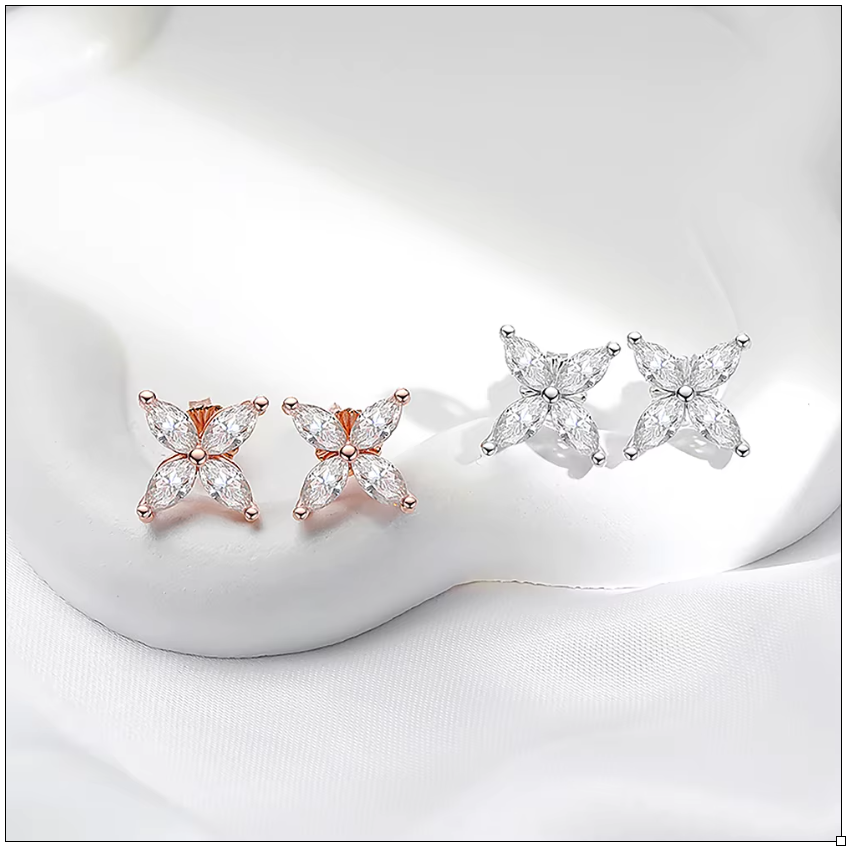 925 Silver Butterfly Moissanite Jewelry Set