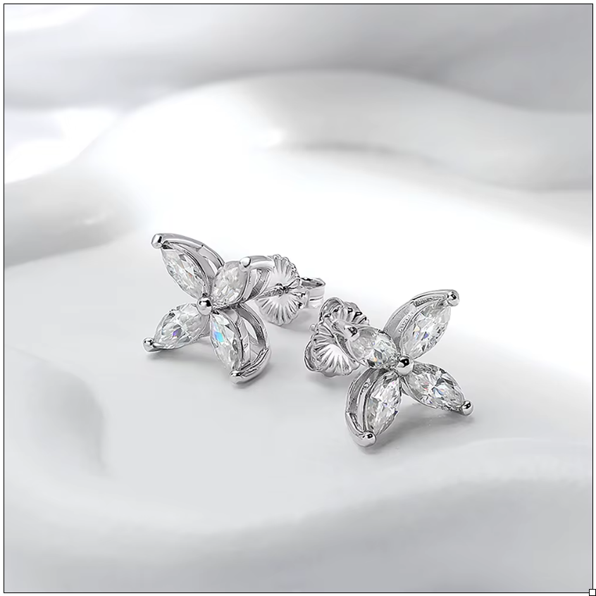 925 Silver Butterfly Moissanite Jewelry Set